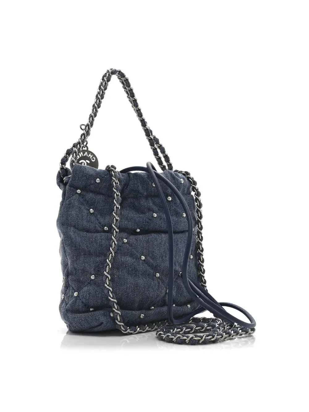 Washed Denim Quilted Studded Mini #329600C52B